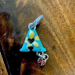 Brighton charm letter A with ladybug dangle